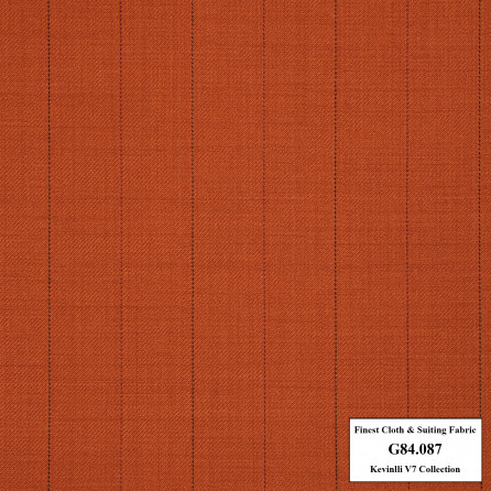 G84.087 Kevinlli V7 - Vải Suit 80% Wool - Cam họa tiết sọc